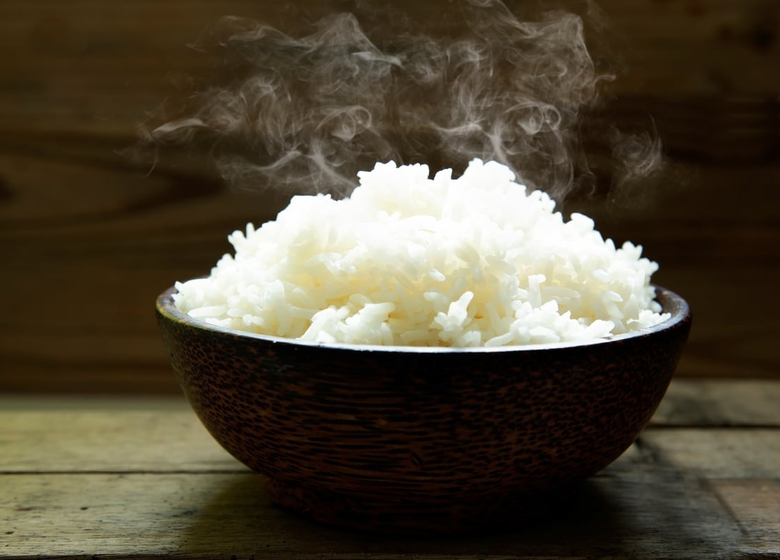 Hot cooked rice